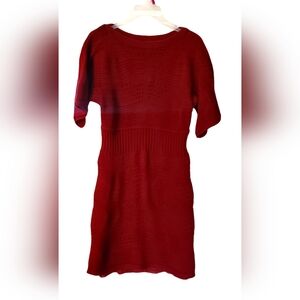 New Directions Maroon Acrylic Red‎ Holiday Sweater Dress Womens SMALL